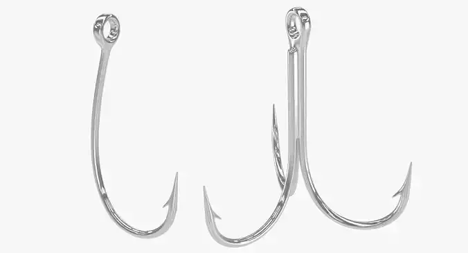 Fishing Hooks Collection 3D model