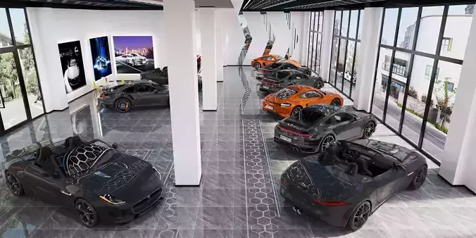 car showroom - car dealership 3D model 3D model