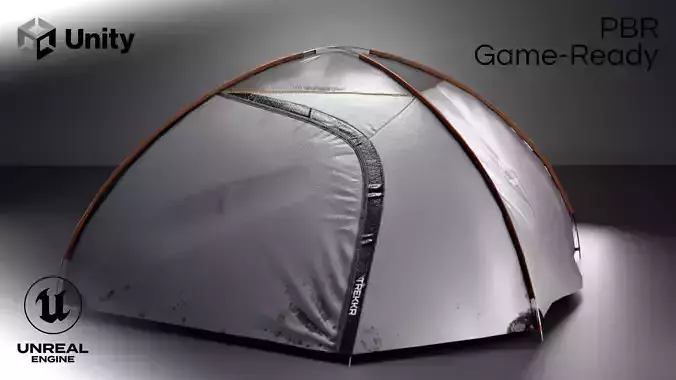 4 Person Camping Tent - Game Ready PBR Low-poly 3D model