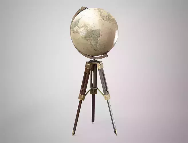 Vintage Floor Globe - Retro World Globe With Floor Stand AAA Low-poly 3D model