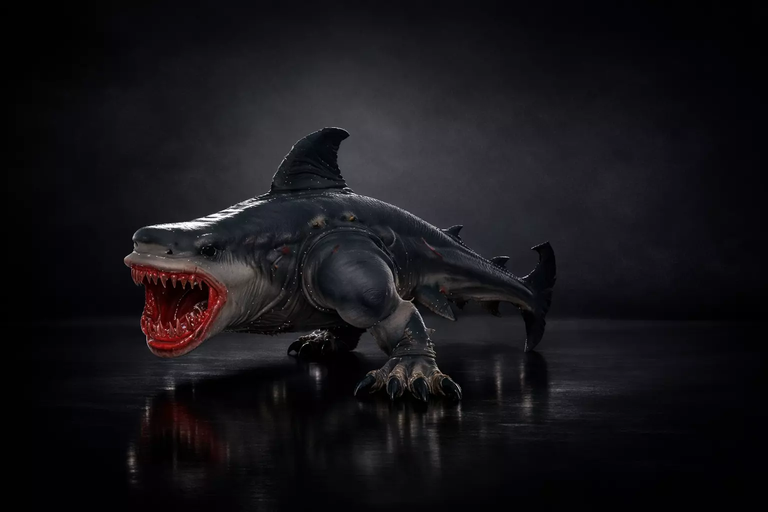 Mutant Shark Monster Fantasy Sea Creature Horror Aquarium 3D print model