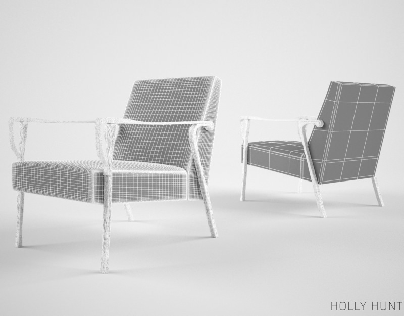 Holly Hunt Dublin lounge chair 3D model_4