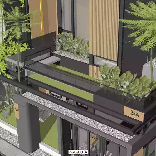 3D Model Japandi Minimalist Modern House Architecture 3D model 7