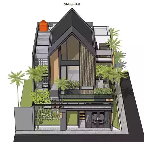 3D Model Japandi Minimalist Modern House Architecture 3D model 4