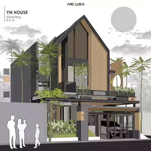 3D Model Japandi Minimalist Modern House Architecture 3D model 3
