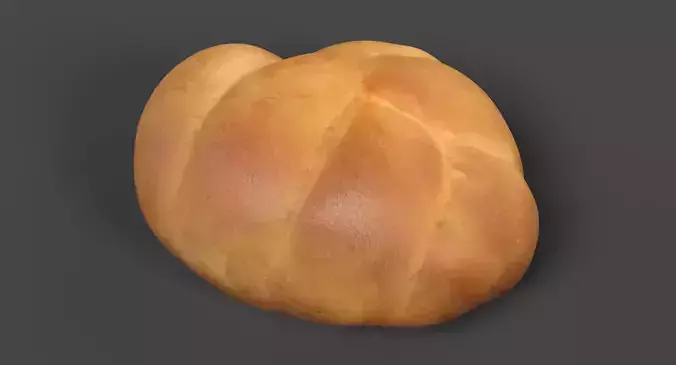 White Roll - Bakery Product 3D model 4