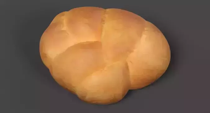 White Roll - Bakery Product 3D model 3