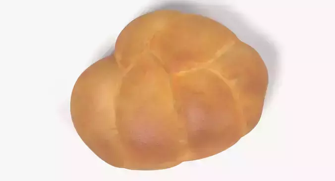 White Roll - Bakery Product 3D model