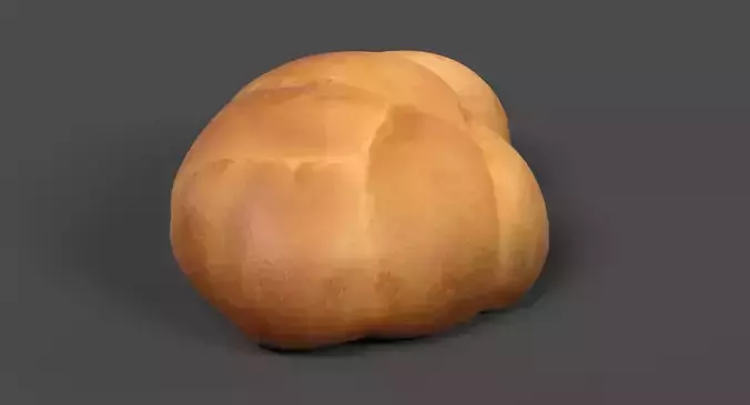 White Roll - Bakery Product 3D model 5