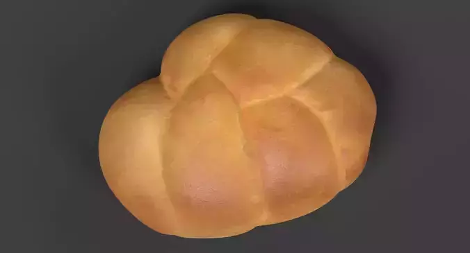 White Roll - Bakery Product 3D model 2