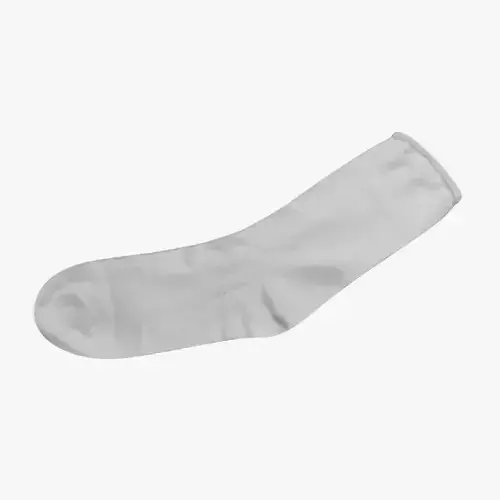 White Sock - Realistic and Universal Cotton Footwear 3D model