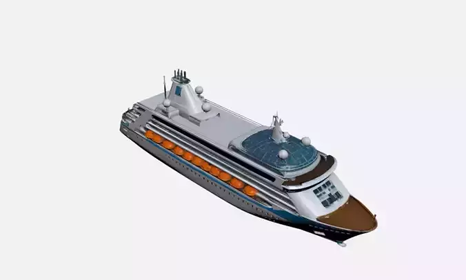 Modern Luxury Cruise Ship - Sleek 3D Ocean Liner Model 02
