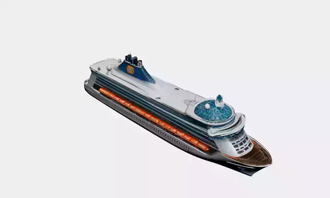 Modern Luxury Cruise Ship - Sleek 3D Ocean Liner Model 03