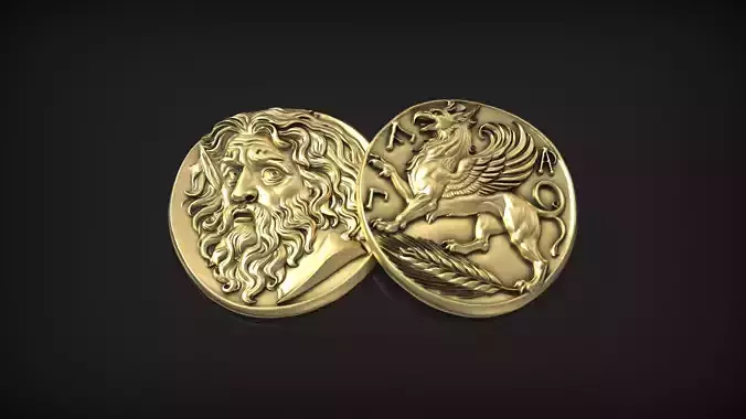 Ancient Greek Coin Stater of Panticapaeum Antique Replica
