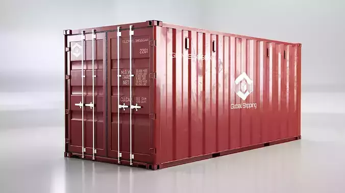 Intermodal Shipping Container 20-foot-long - Red