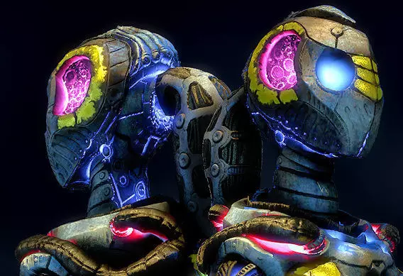 Droid Girl Low-poly 3D model_0