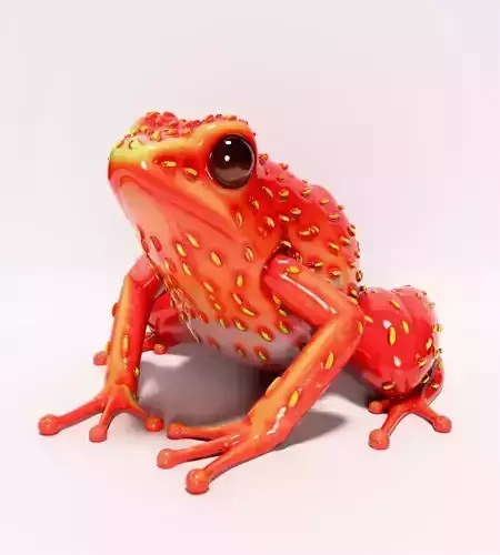 Strawberry Frog Toadberry toy 3D print model 4