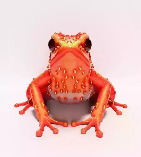 Strawberry Frog Toadberry toy 3D print model 2
