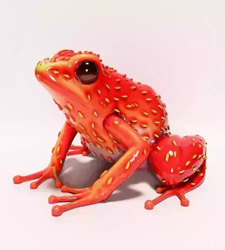 Strawberry Frog Toadberry toy 3D print model 5