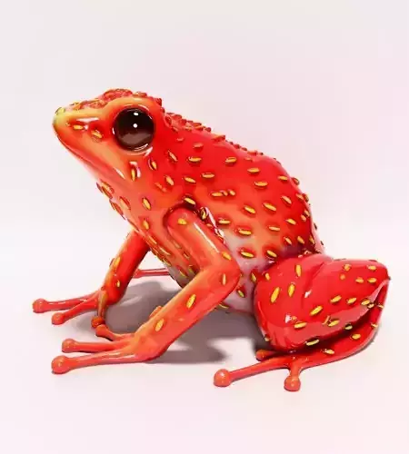 Strawberry Frog Toadberry toy 3D print model 6
