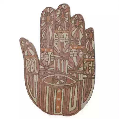 Chaya Berry Spice Area Rug - Distressed Medallion Motif Low-poly 3D model