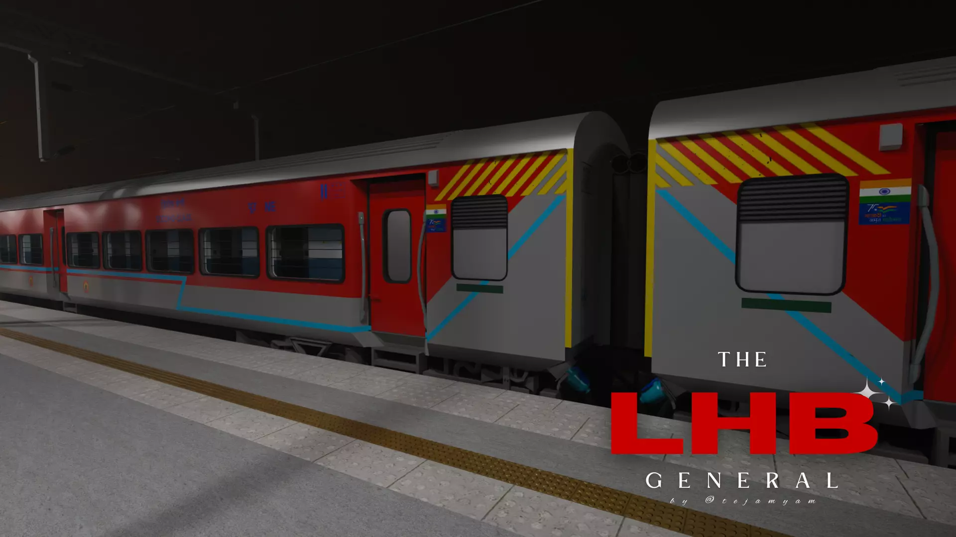 Realistic Highly Detailed Indian Railways LHB General Coach 3D model