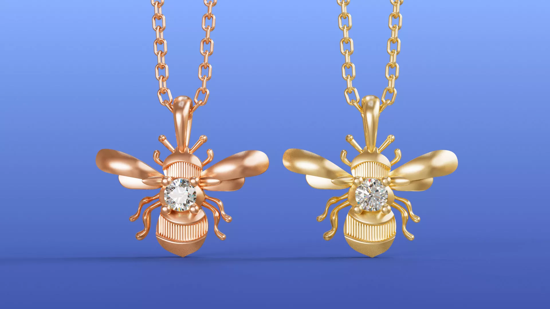 Unique Elegant Bee Insect Gold Pendant Necklace Design 3D print model