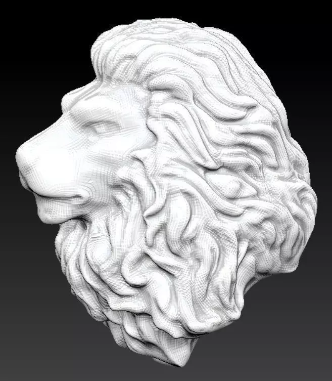 lion head bust 3D print model_0