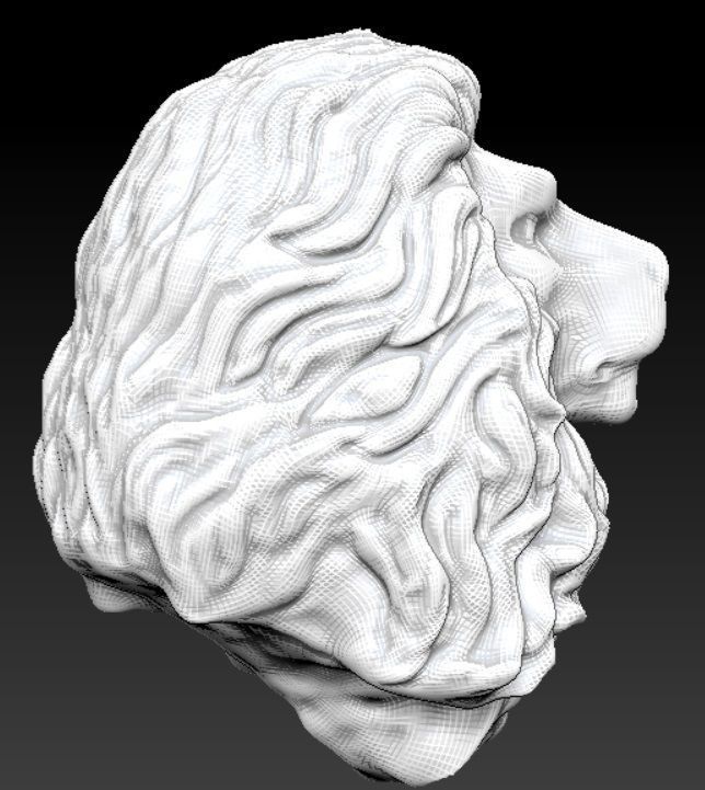 lion head bust 3D print model_1
