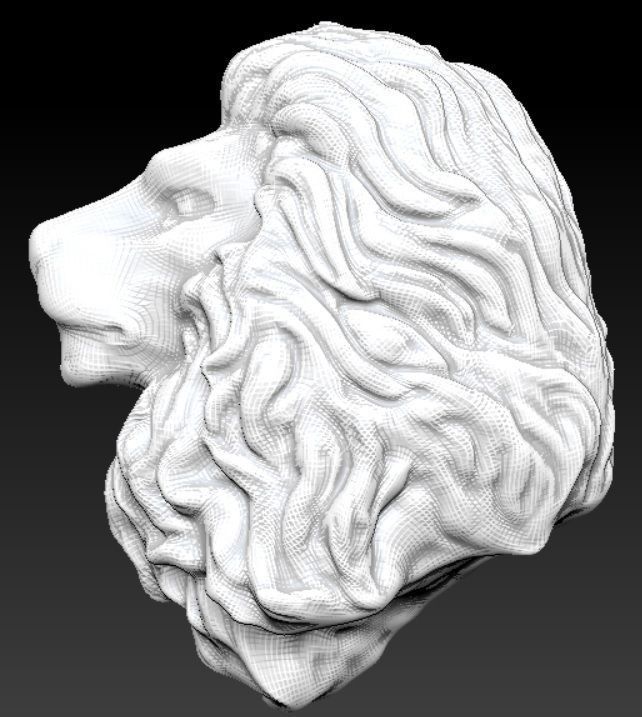 lion head bust 3D print model_3