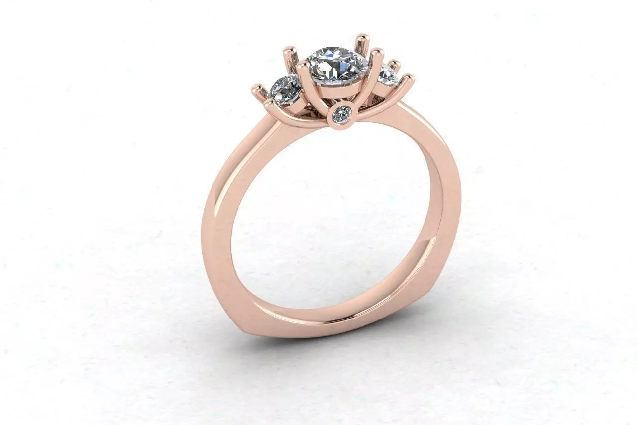 Free 3 Diamonds Engagement Ring Free 3D print model