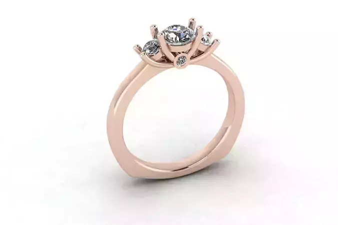 Free 3 Diamonds Engagement Ring Free 3D print model