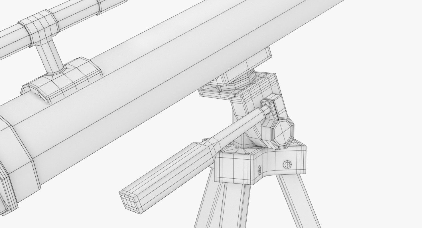 Telescope on tripod 3D model_14