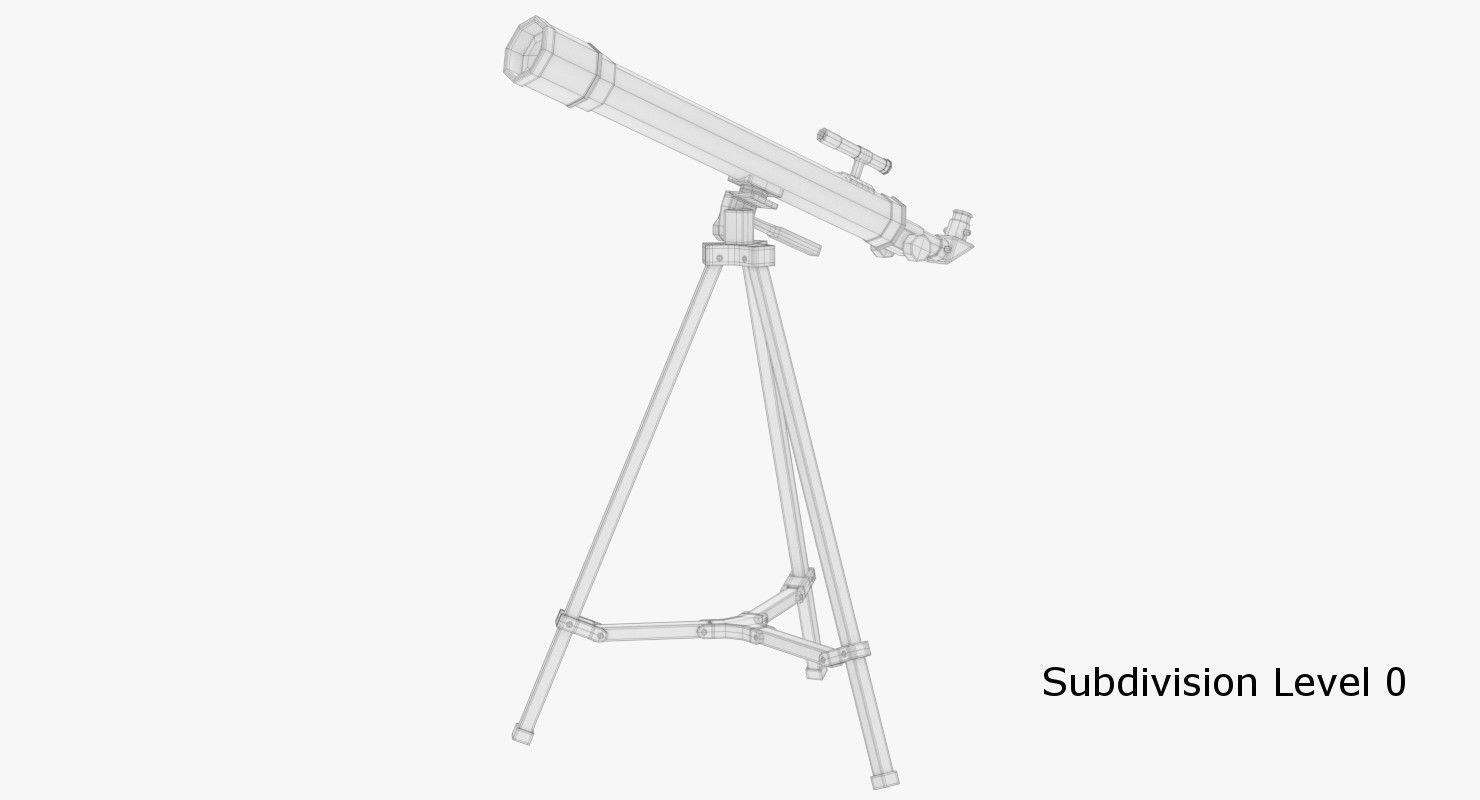 Telescope on tripod 3D model_10