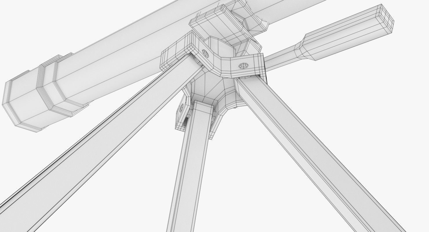 Telescope on tripod 3D model_16