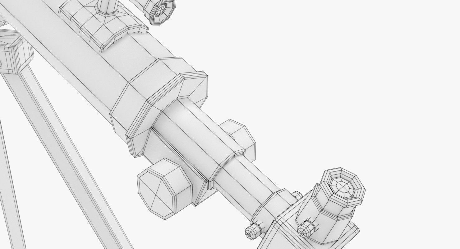 Telescope on tripod 3D model_15