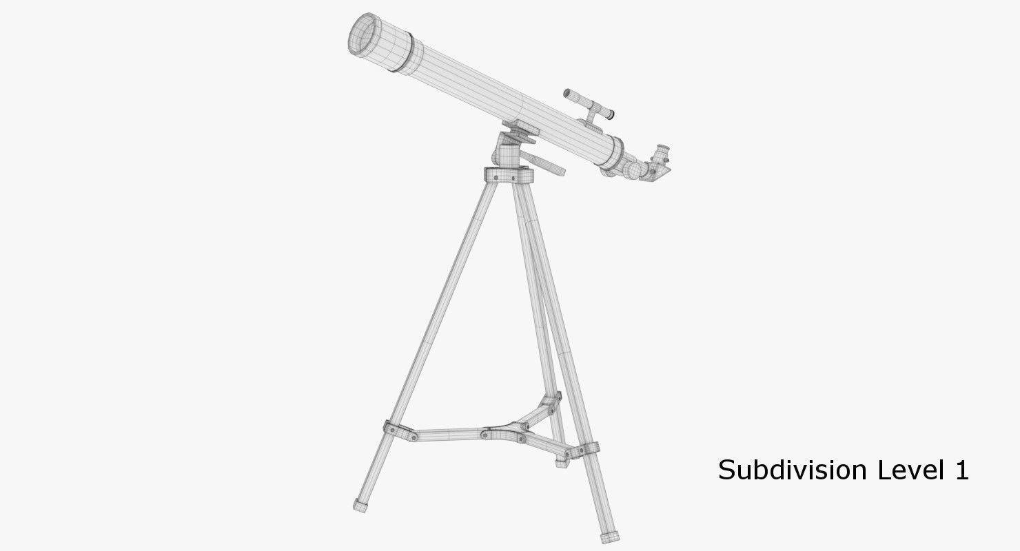 Telescope on tripod 3D model_11