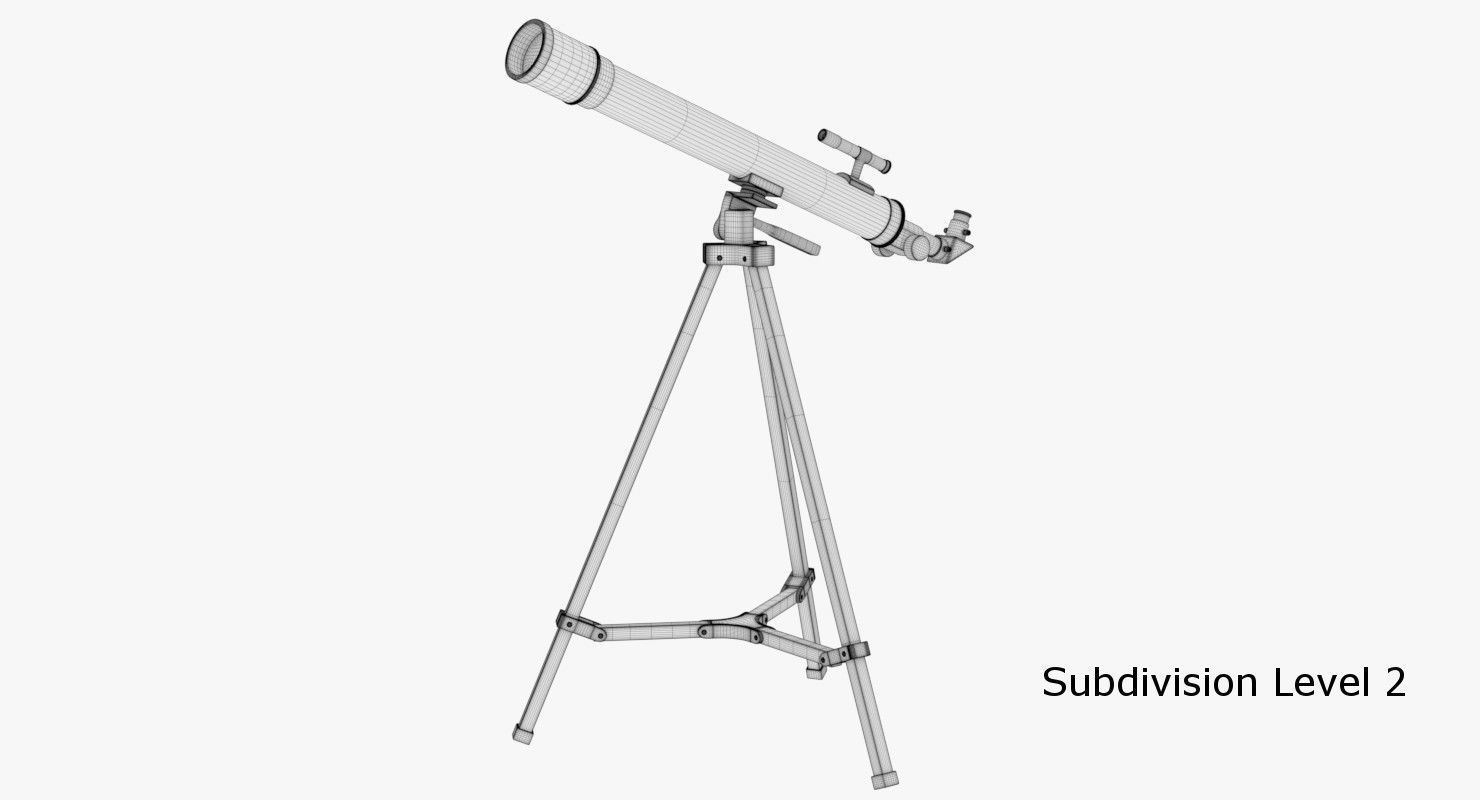 Telescope on tripod 3D model_12