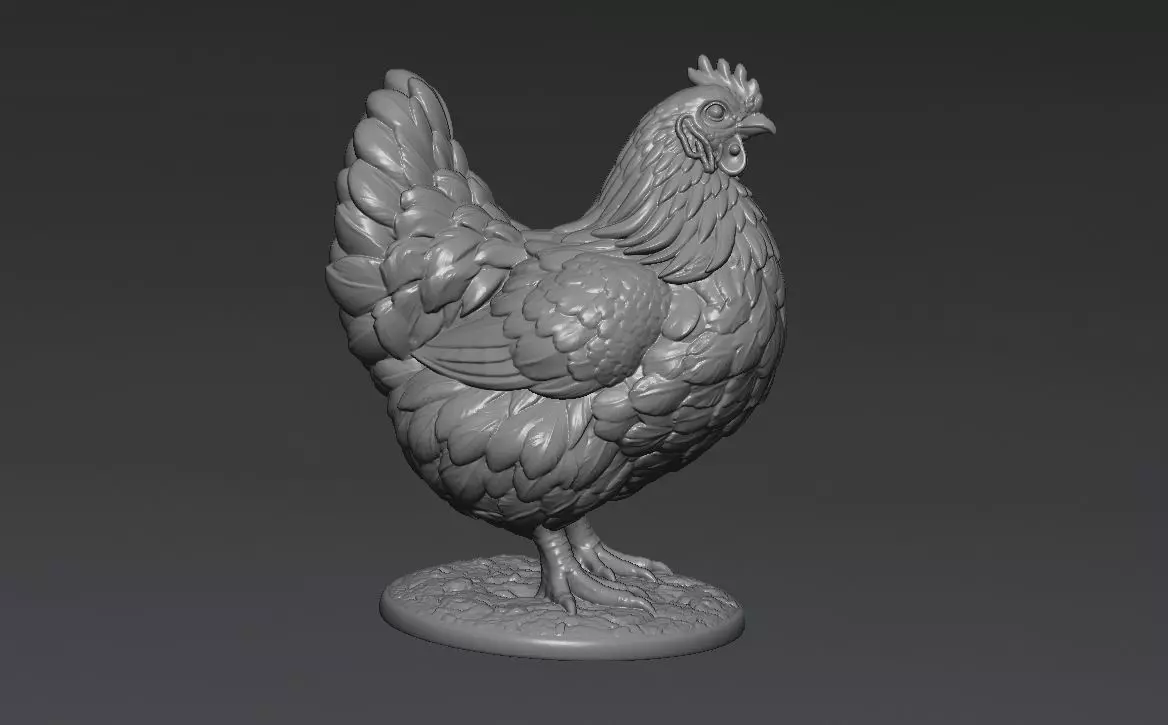 Hen Sculpture 3D printable model 3D print model