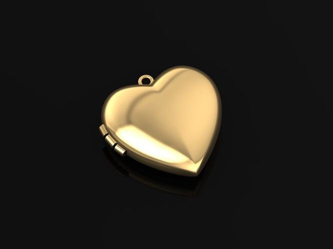 TJ 60 3D Golden Lovely Heart Pendant  3D print model