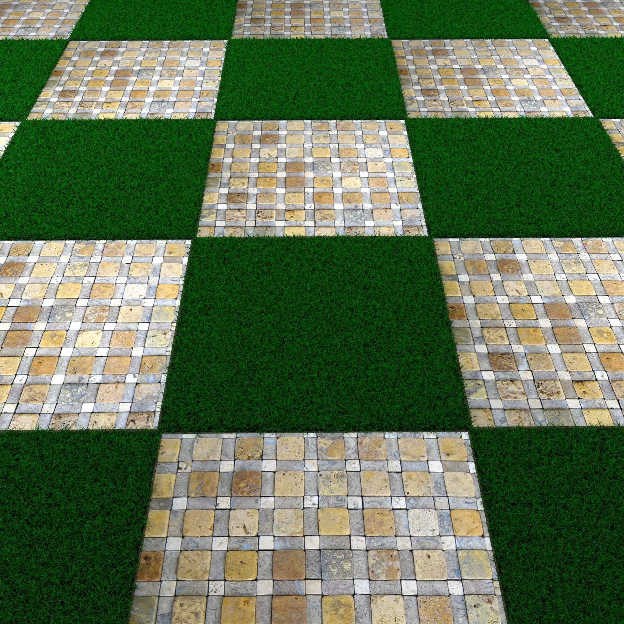 Grass Checkerboard 3D model