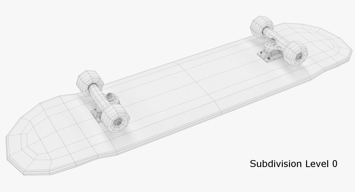 Skateboard with flames transparent 3D model_7
