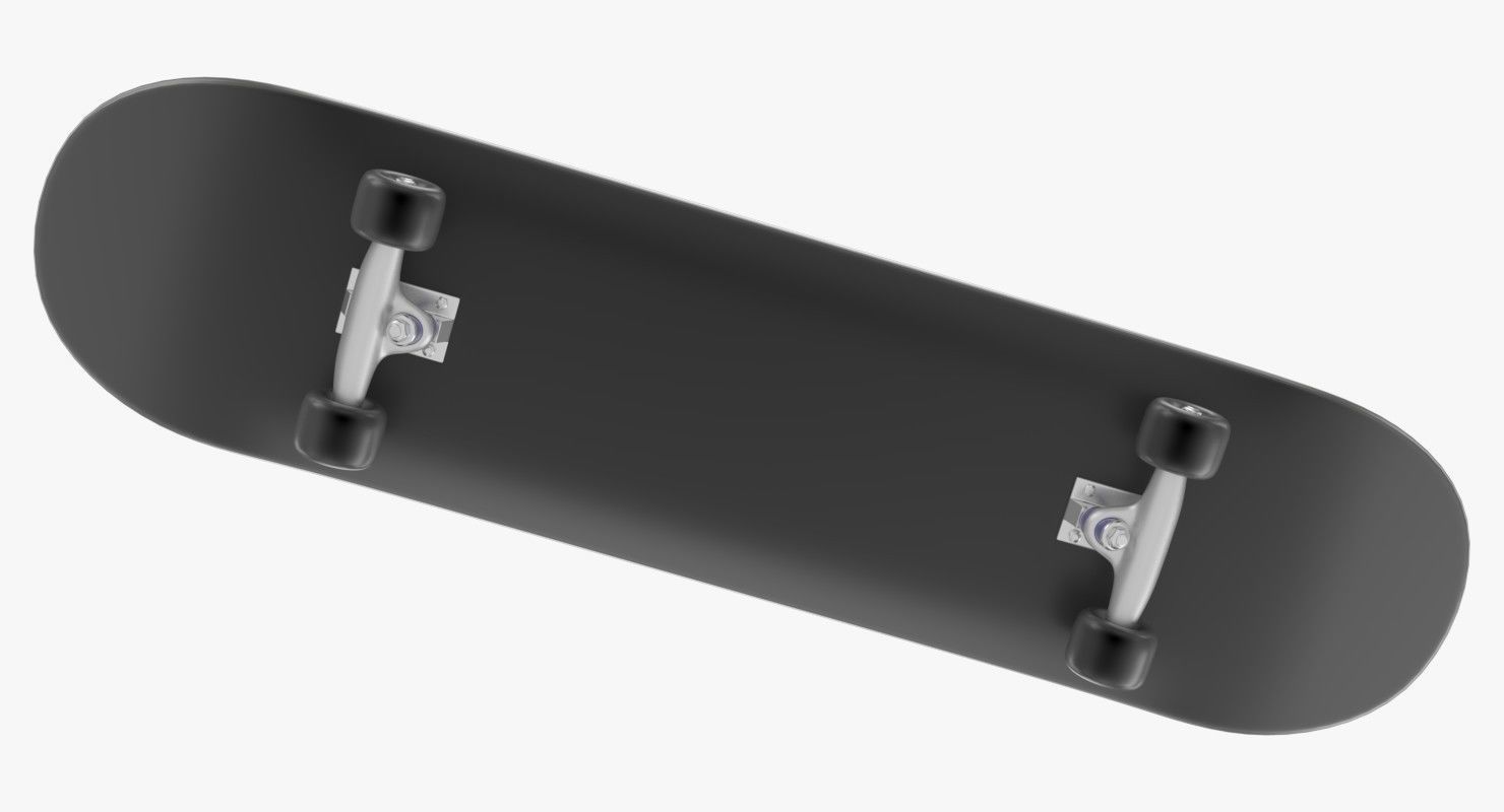 Skateboard with flames transparent 3D model_4