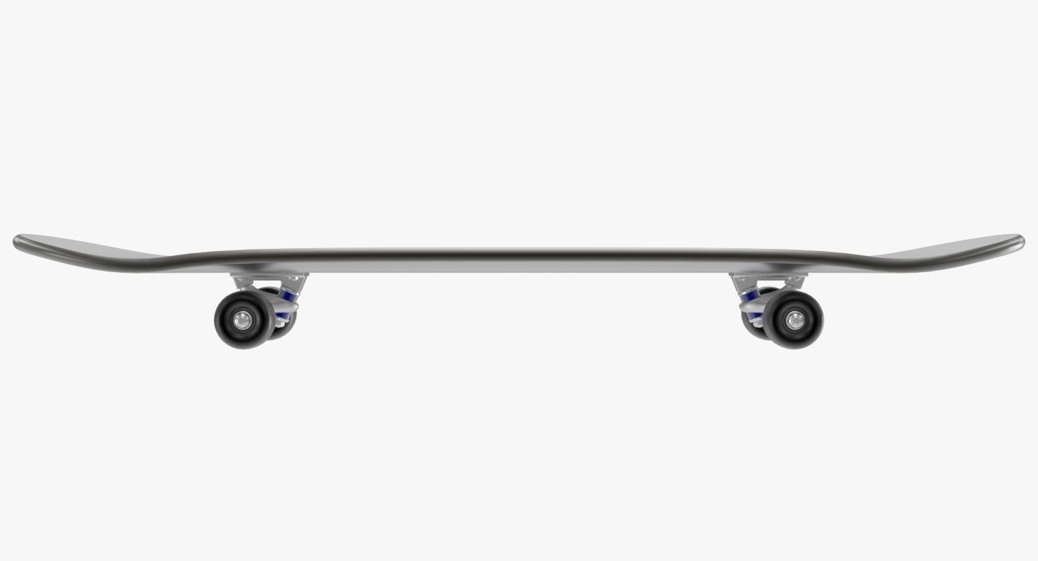 Skateboard with flames transparent 3D model_3