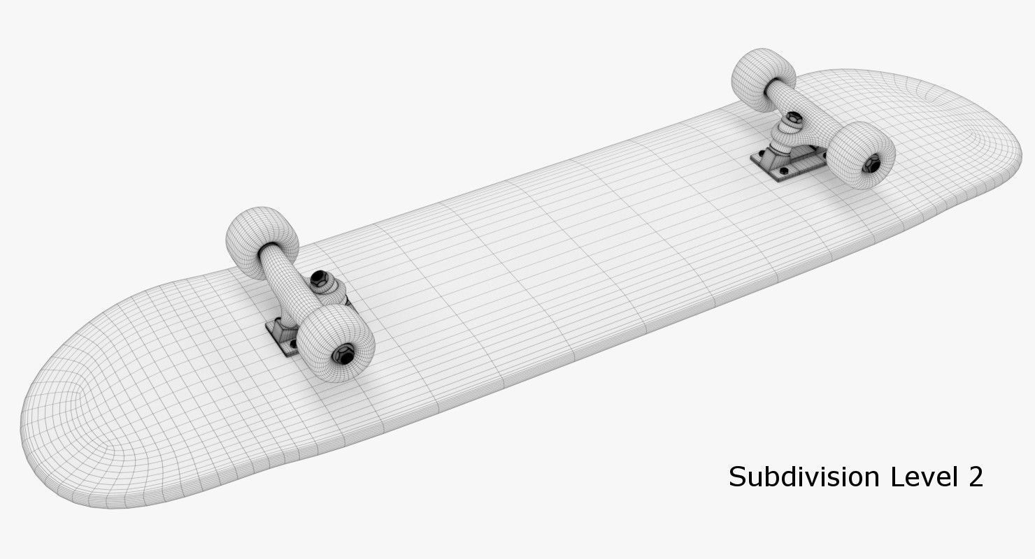 Skateboard with flames transparent 3D model_9