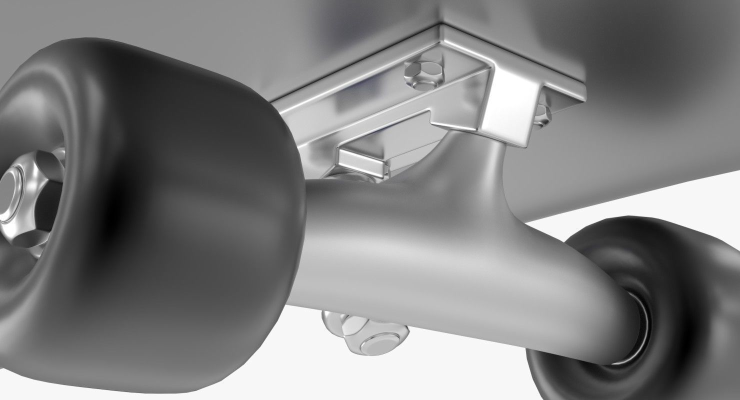 Skateboard with flames transparent 3D model_6