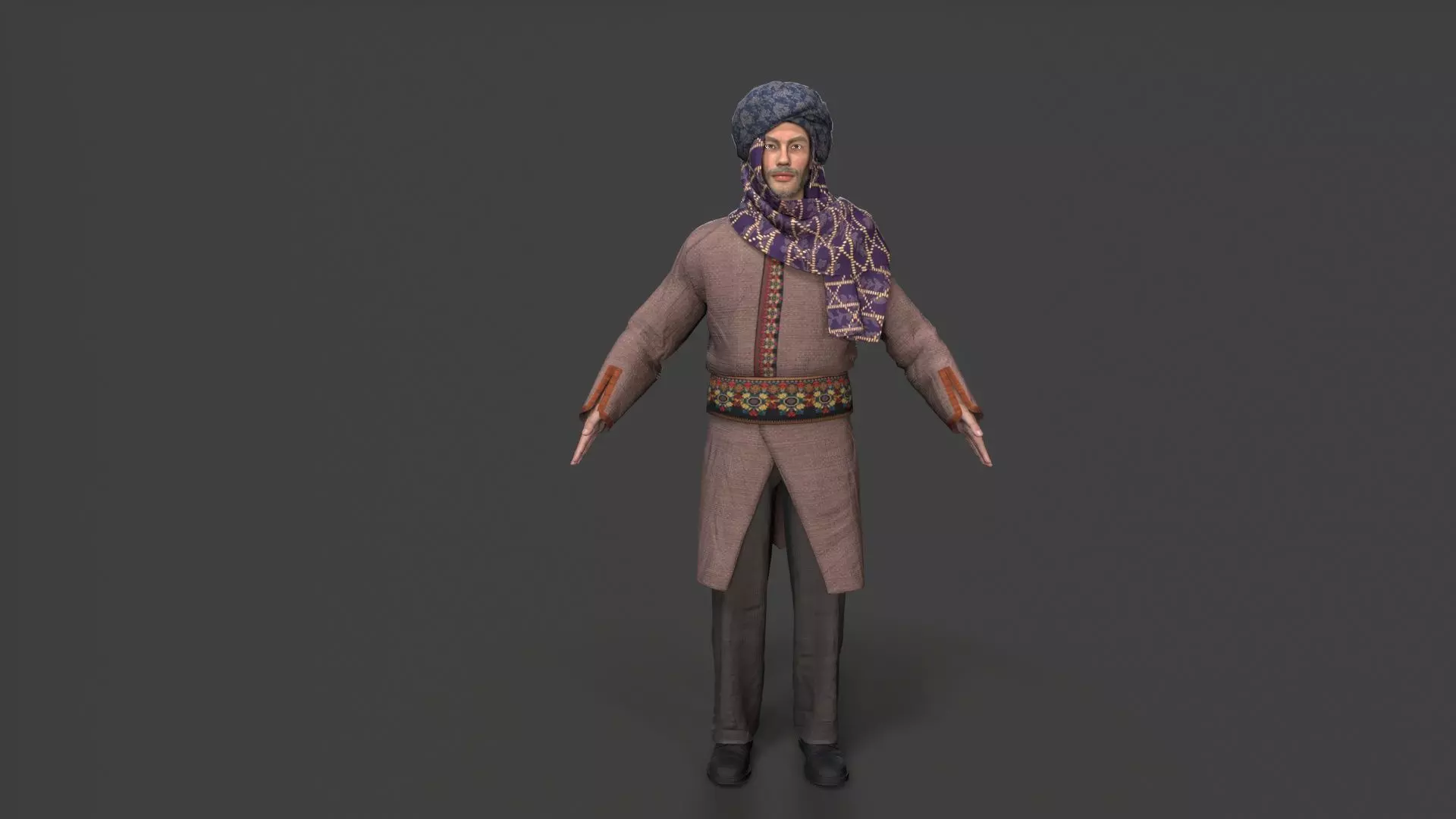 arab character Low-poly 3D model