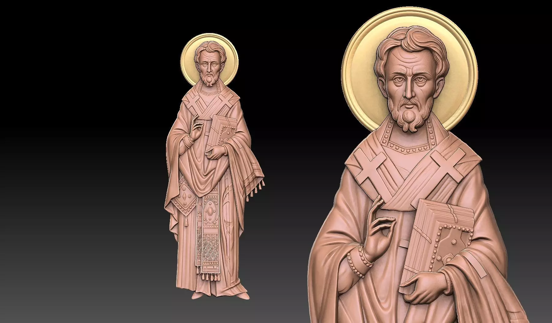Saint Eleftherios the Hieromartyr Bas-Relief 3D print model