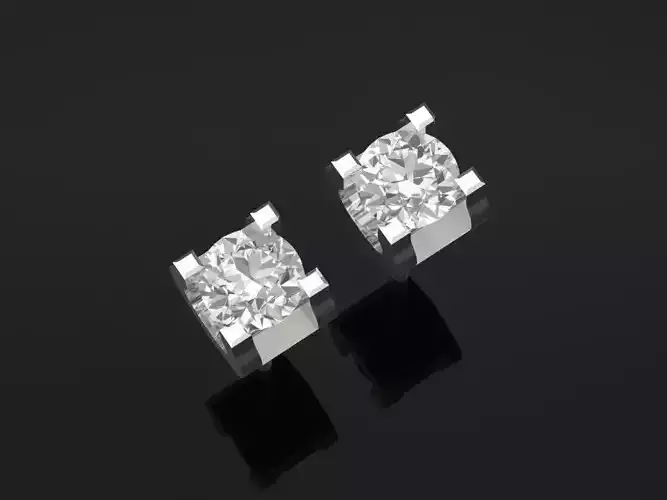 TJ 62 3D Platinum Diamond Earring 3D print model