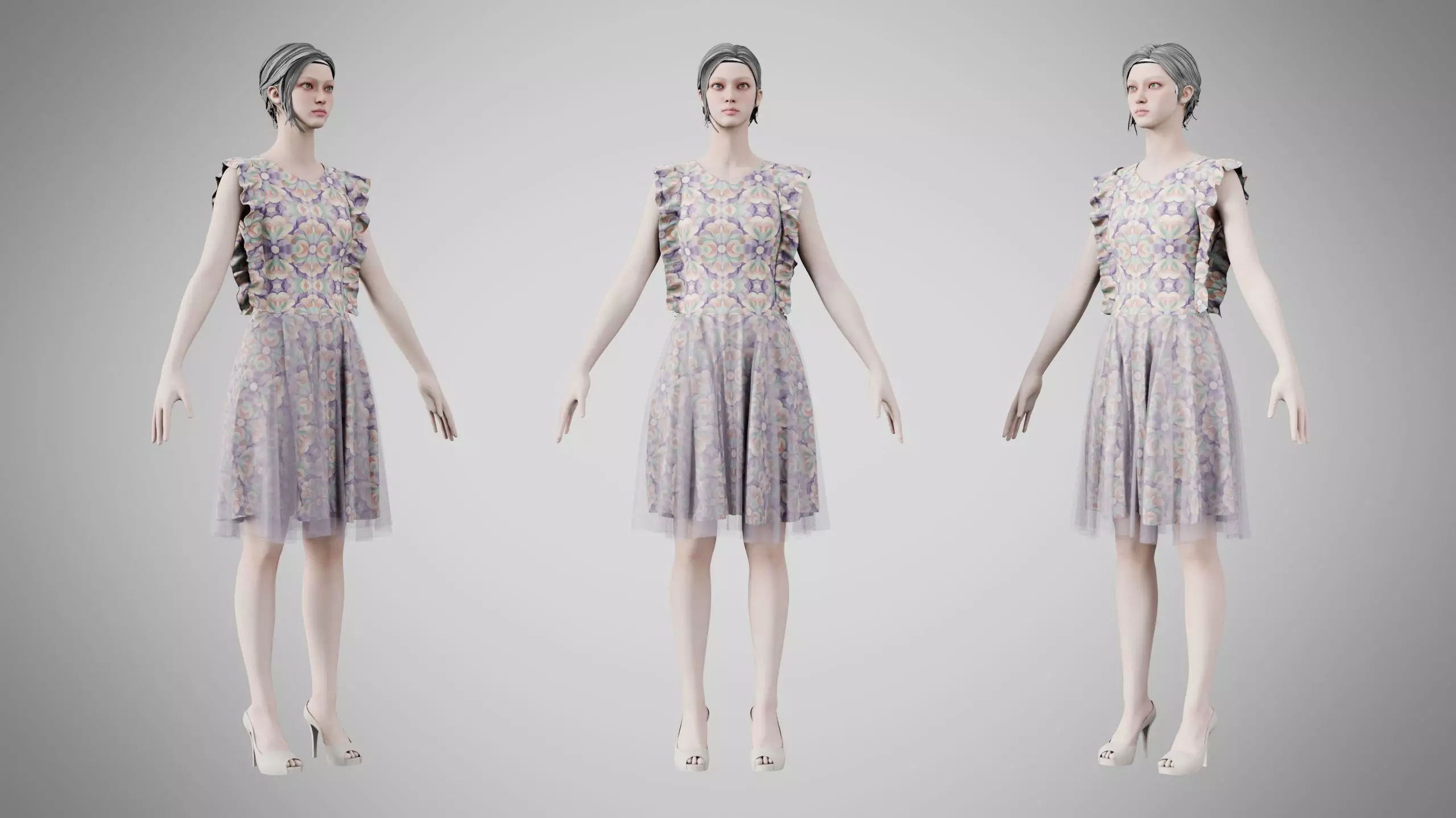 Dress 20 Whimsical Loop Mosaic Low-poly 3D model
